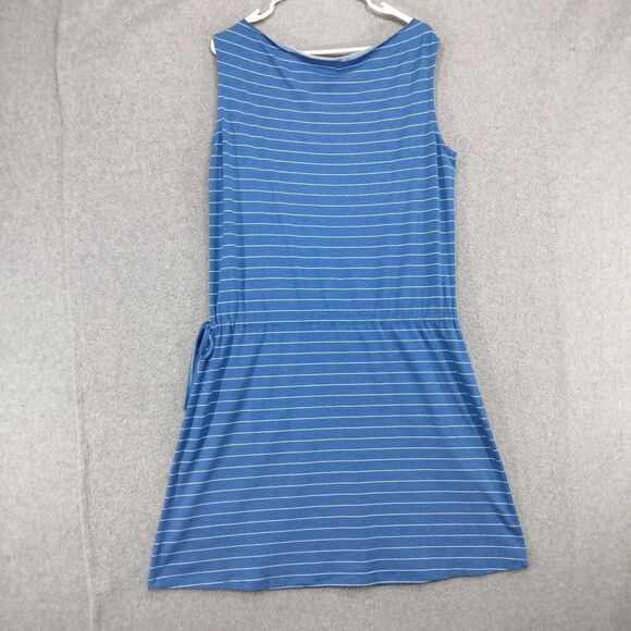 Kuhl Tank Dress Womens Size L Blue White Striped Tie Waist Scoop Neck - Picture 8 of 11